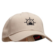 Cruising Down Embroidered Solid Cotton Twill Low Profile Snap Cap - Khaki OSFM