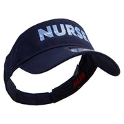 Nurse with Radiogram Embroidered Cotton Twill Sun Visor - Navy OSFM