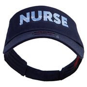 Nurse with Radiogram Embroidered Cotton Twill Sun Visor - Navy OSFM