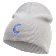 Alphabet C Embroidered 8 inch Acrylic Short Beanie - Grey OSFM