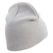 Alphabet C Embroidered 8 inch Acrylic Short Beanie - Grey OSFM