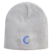 Alphabet C Embroidered 8 inch Acrylic Short Beanie - Grey OSFM