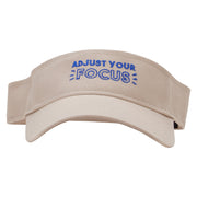 Adjust Your Focus Embroidered Cotton Twill Sun Visor - Khaki OSFM