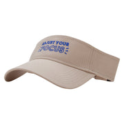 Adjust Your Focus Embroidered Cotton Twill Sun Visor - Khaki OSFM