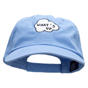 What's Up Cloud Embroidered Low Profile Dyed Cotton Twill Cap - Sky-Blue OSFM