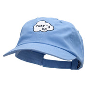 What's Up Cloud Embroidered Low Profile Dyed Cotton Twill Cap - Sky-Blue OSFM