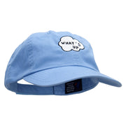 What's Up Cloud Embroidered Low Profile Dyed Cotton Twill Cap - Sky-Blue OSFM