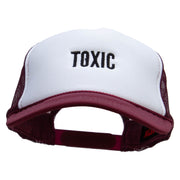 Toxic Embroidered Foam Panel Mesh Snapback - Maroon-White OSFM