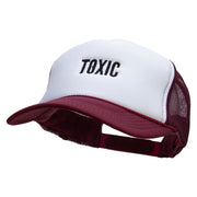 Toxic Embroidered Foam Panel Mesh Snapback - Maroon-White OSFM