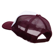 Toxic Embroidered Foam Panel Mesh Snapback - Maroon-White OSFM