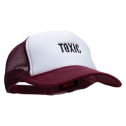 Toxic Embroidered Foam Panel Mesh Snapback - Maroon-White OSFM