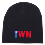 Taiwan Country Three-Letter TWN Flag Embroidered 8 Inch Knitted Short Beanie