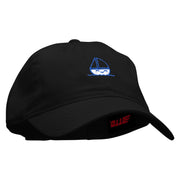 Cute Boat Embroidered Deluxe Washed Twill Cap - Black OSFM