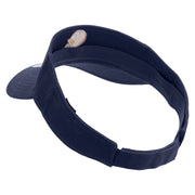 Zero Percent Icon Embroidered Cotton Twill Sun Visor - Navy OSFM