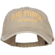 Air Force Veteran Letters Embroidered Washed Cap