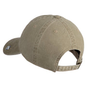 Air Force Veteran Text Embroidered Washed Solid Pigment Dyed Cotton Twill Brass Buckle Cap - Khaki OSFM