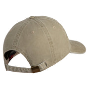 Air Force Veteran Text Embroidered Washed Solid Pigment Dyed Cotton Twill Brass Buckle Cap - Khaki OSFM