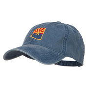 Arizona State Flag Map Embroidered Washed Cap