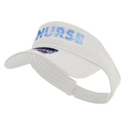 Nurse with Radiogram Embroidered Cotton Twill Sun Visor - White OSFM