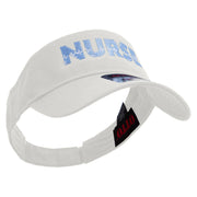 Nurse with Radiogram Embroidered Cotton Twill Sun Visor - White OSFM