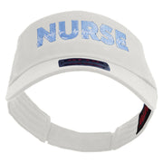 Nurse with Radiogram Embroidered Cotton Twill Sun Visor - White OSFM