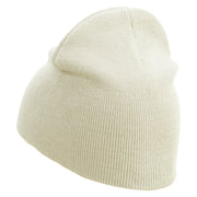 Alphabet C Embroidered 8 inch Acrylic Short Beanie - White OSFM