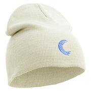 Alphabet C Embroidered 8 inch Acrylic Short Beanie - White OSFM