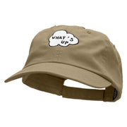 What's Up Cloud Embroidered Low Profile Dyed Cotton Twill Cap - Khaki OSFM