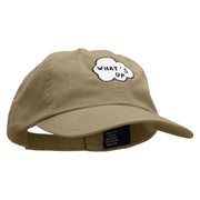 What's Up Cloud Embroidered Low Profile Dyed Cotton Twill Cap - Khaki OSFM