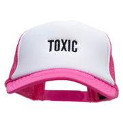 Toxic Embroidered Foam Panel Mesh Snapback - Pink-White OSFM