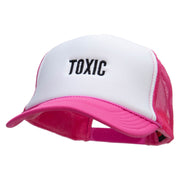 Toxic Embroidered Foam Panel Mesh Snapback - Pink-White OSFM