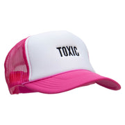 Toxic Embroidered Foam Panel Mesh Snapback - Pink-White OSFM