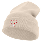 Candy Cane Embroidered 12 Inch Long Knitted Beanie - Birch OSFM