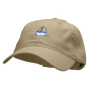 Cute Boat Embroidered Deluxe Washed Twill Cap - Khaki OSFM