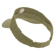 Zero Percent Icon Embroidered Cotton Twill Sun Visor - Khaki OSFM