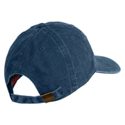 Marines Veteran Embroidered Washed Solid Pigment Dyed Cotton Twill Brass Buckle Cap