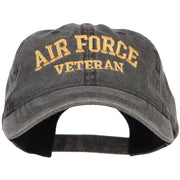 Air Force Veteran Letters Embroidered Washed Cap