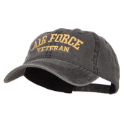 Air Force Veteran Letters Embroidered Washed Cap