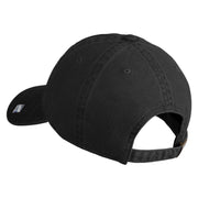 Air Force Veteran Text Embroidered Washed Solid Pigment Dyed Cotton Twill Brass Buckle Cap - Black OSFM