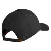 Air Force Veteran Text Embroidered Washed Solid Pigment Dyed Cotton Twill Brass Buckle Cap - Black OSFM