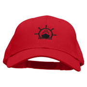 Cruising Down Embroidered Solid Cotton Twill Low Profile Snap Cap - Red OSFM