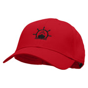 Cruising Down Embroidered Solid Cotton Twill Low Profile Snap Cap - Red OSFM