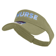 Nurse with Radiogram Embroidered Cotton Twill Sun Visor - Khaki OSFM