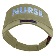 Nurse with Radiogram Embroidered Cotton Twill Sun Visor - Khaki OSFM