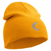 Alphabet C Embroidered 8 inch Acrylic Short Beanie - Gold OSFM