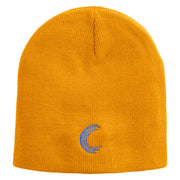 Alphabet C Embroidered 8 inch Acrylic Short Beanie - Gold OSFM