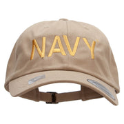 Licensed United States Navy Unstructured Low Profile 6 panel Cotton Cap - Khaki OSFM