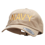 Licensed United States Navy Unstructured Low Profile 6 panel Cotton Cap - Khaki OSFM