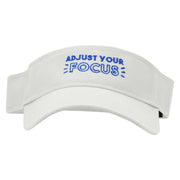 Adjust Your Focus Embroidered Cotton Twill Sun Visor - White OSFM