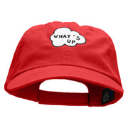 What's Up Cloud Embroidered Low Profile Dyed Cotton Twill Cap - Red OSFM